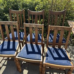 Antique table and 6 chairs 