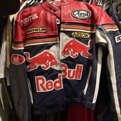 Red Bull Leather Biker Jacket 