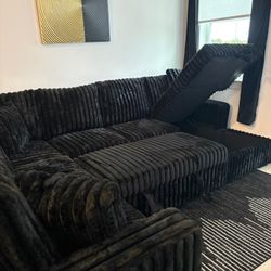 Need Gone! Today U shape Fluffy Corduroy Sectional couch $50Down