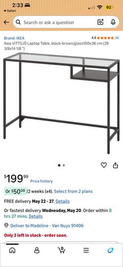 Discontinued IKEA FÄLLBO Laptop Table - SMALL Desk - Industrial Wood & Metal