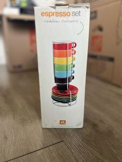 New A set of rainbow colored espresso cups