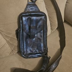Black Leather Crossbody Bag