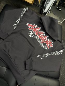Black Graphic Zip-Up Hoodie