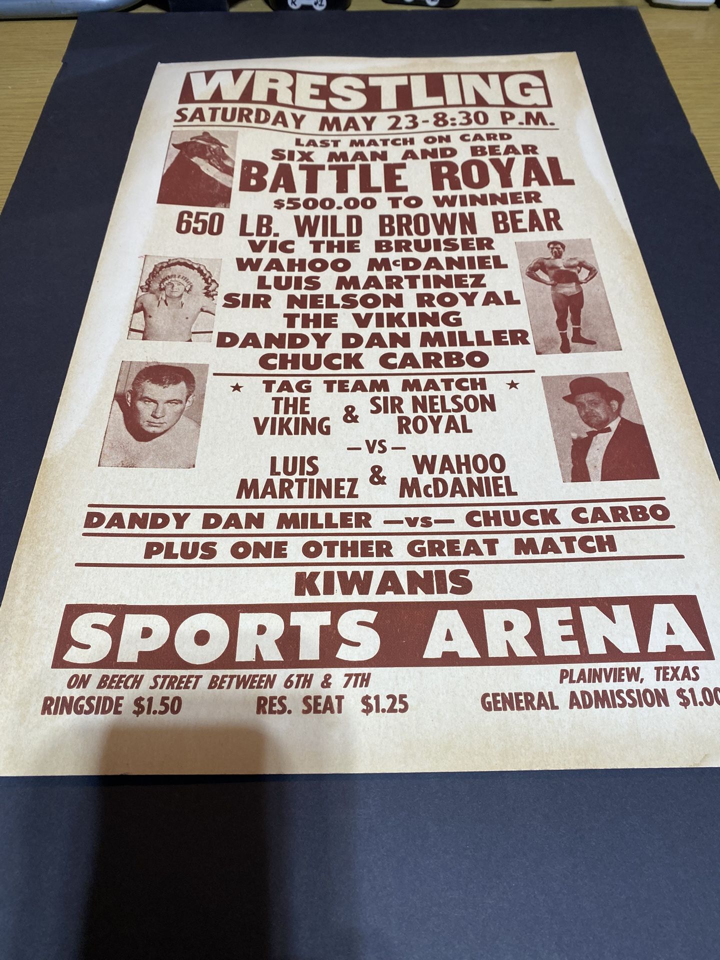 Original Wrestling Event Poster (Wrestling Bear)
