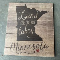 Minnesota Land Of 10,000 Lakes SIGN