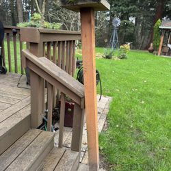 Wood shelf on pressure treated 4 x 4 post
