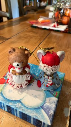 Christmas Bear and Mouse Ornament Set