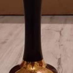 Vintage Norcrest Amethyst Glass Vase Raised Enamel Flowers Gold Trim Moriage Japan 7”