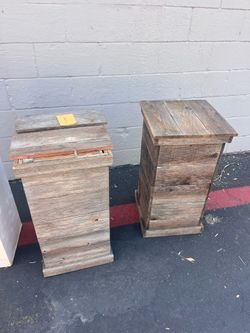 Pedestals rustic wood