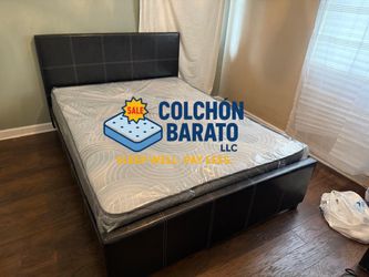 NEW BED FRAME QUEEN OR FULL SIZE WITH MATTRESS AND BOX SPRING