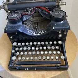 Antique royal Glass Sided Typewriter