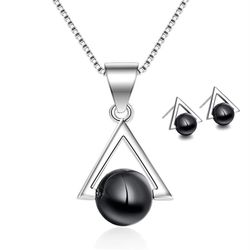 Adorable 925 Sterling Silver Minimalist Fashion Women Necklace Set