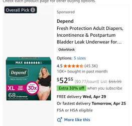 Women’s XL depends