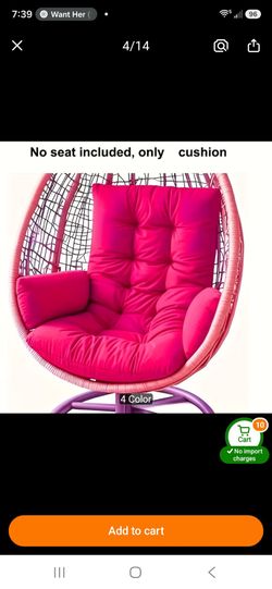 Pink egg chair cushion