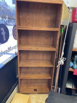 Brown book shelf