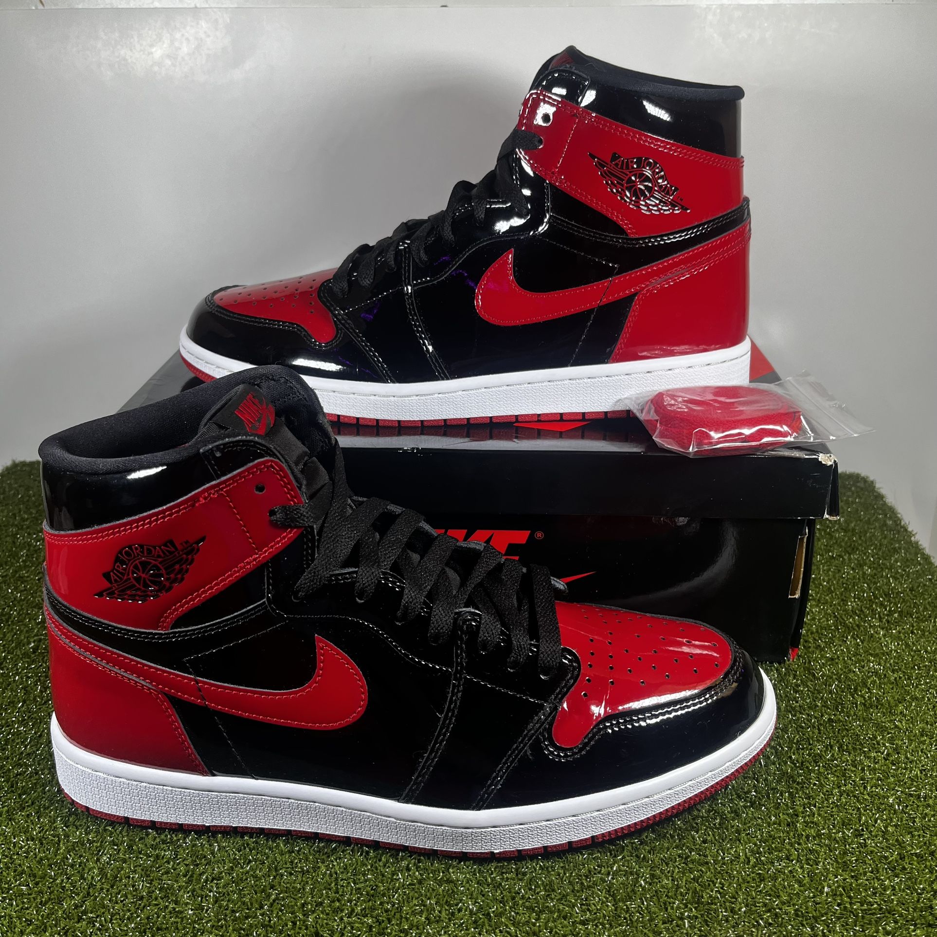 Nike Air Jordan 1 Retro High OG Patent Bred 555088-063 Mens Size 12