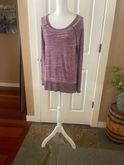 Maroon Burnout Long Sleeve Top
