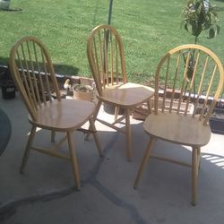 3 Good Wood Chairs 