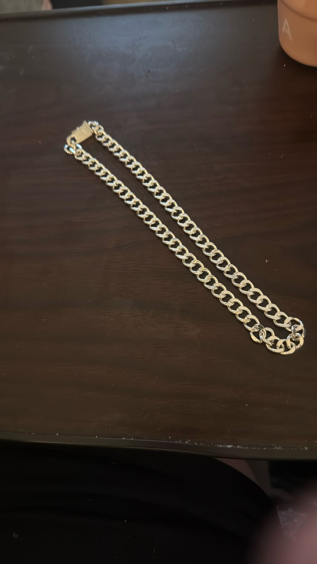 20 Inch 925 Stamped Silver 8mm Curb Link Necklace