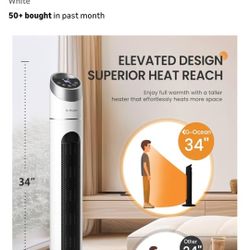 G-OCEAN Space Heater, 34" Space Heater for Large Room with Remote - NEW