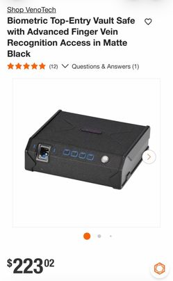 VenoTech Biometric Top-Entry Vault Safe Matte Black