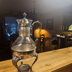 Cafetera o tetera de vidrio antigua