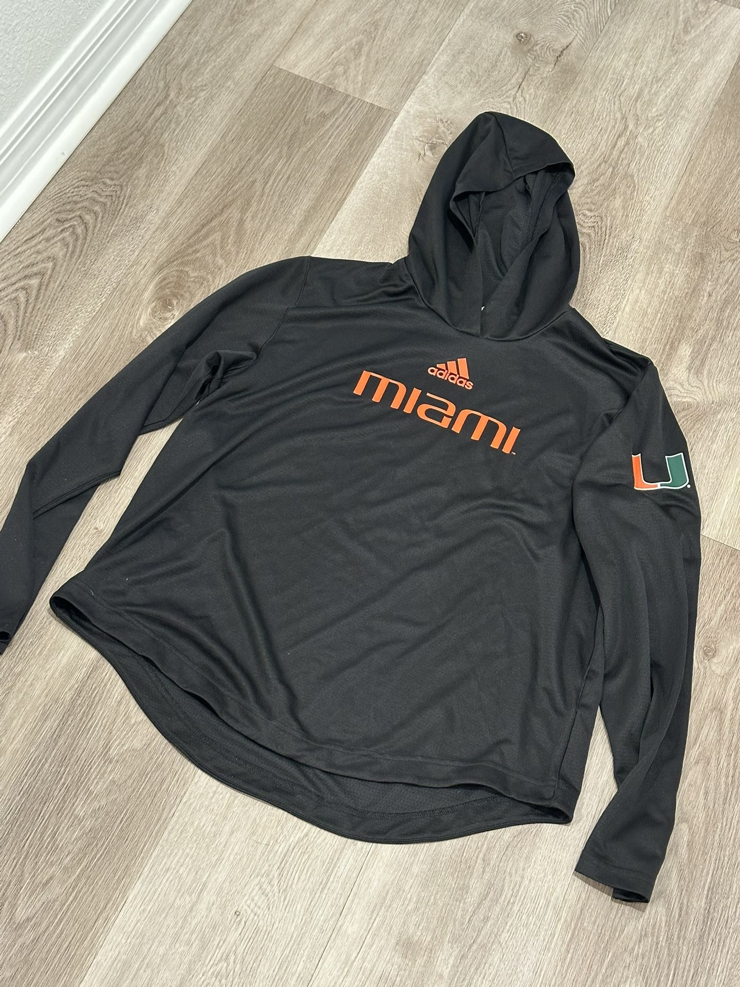 Youth XL Miami Hurricanes Hooded Long Sleeve Shirt