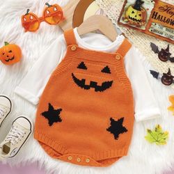 Baby Girl  Halloween Pattern Knit Bodysuit