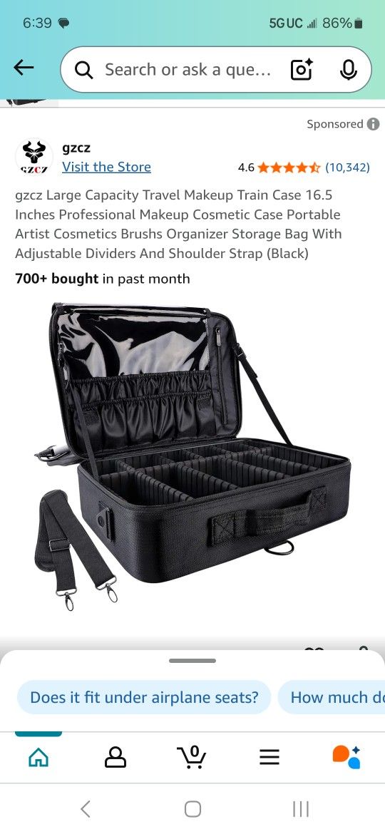 gzcz Large Capacity Travel Makeup Train Case 16.5 Inches Professional Makeup Cosmetic Holder Portable