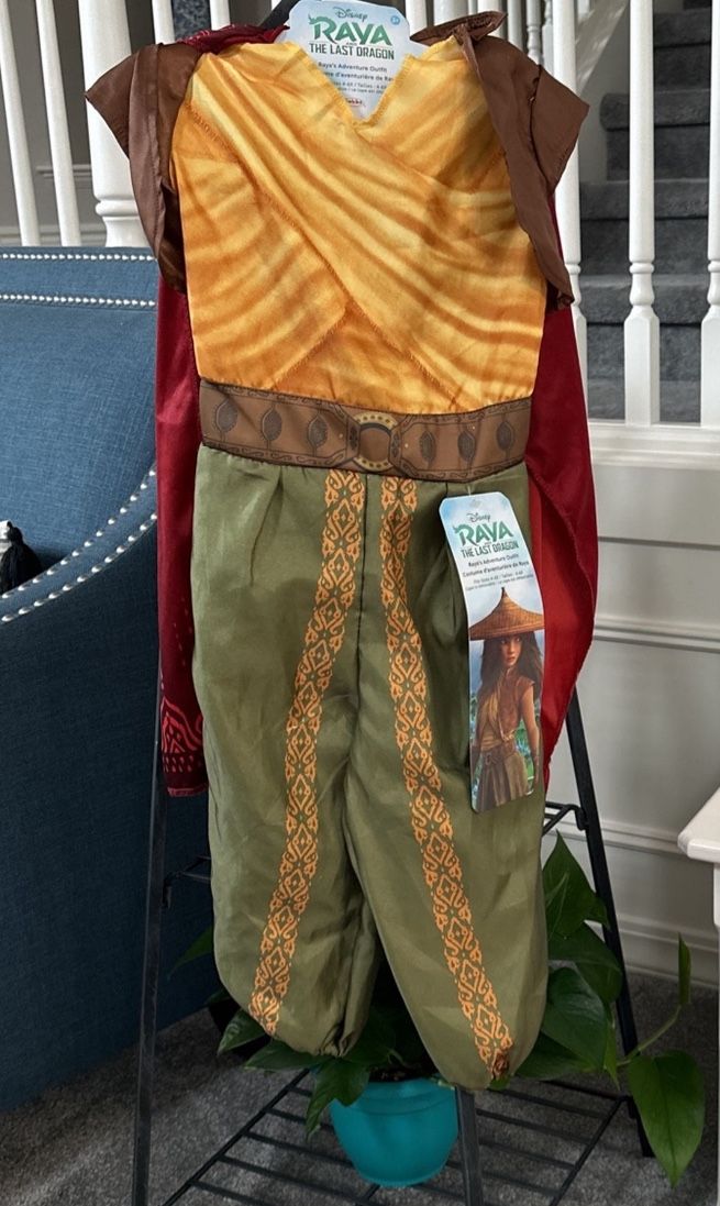 Disney's Raya and the Last Dragon Adventure Outfit Costume w/Cape 4-6X NEW NWT