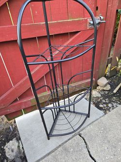 Black Metal Corner Shelf Rack