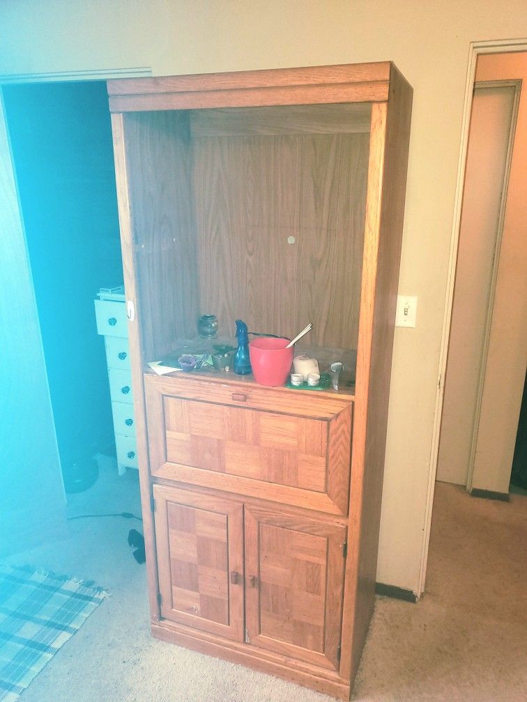 Secretary Desk TV Stand Cabinet