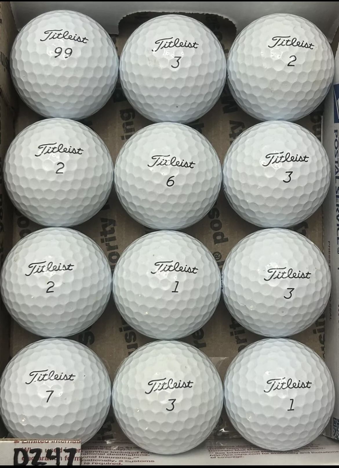 12 Titleist Pro V1 Golf Balls 5/4a Lot D247
