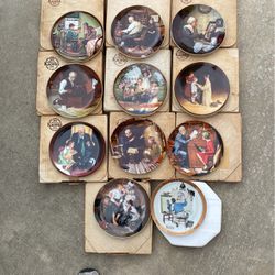 11 Norman Rockwell Plates With COA And Original Packaging. 
