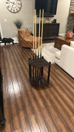 Pool Sticks And Rack