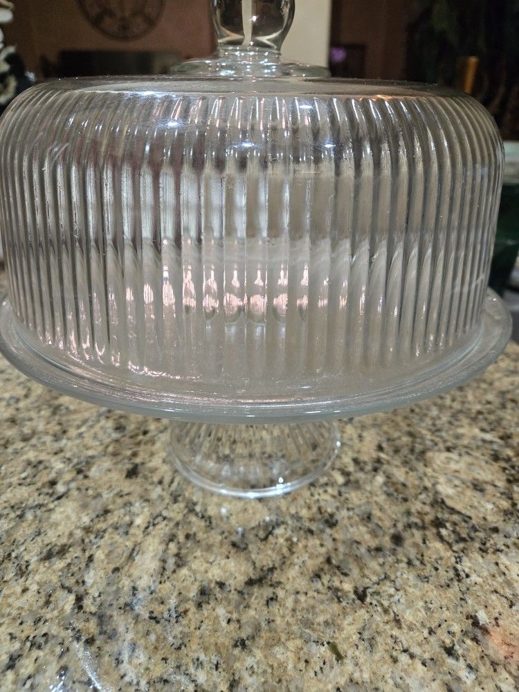 Pedestal Glass Cake Stand And Dome Holder
