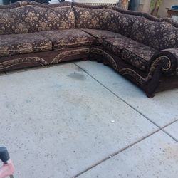 2 Piece Sectional Brown Sofa Couch-DELIVERY AVAILABLE 