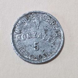 Caribbean Token-manuel Garcia Y Gonzales-ranchuelo-5 Cent-ranchuelo-cuba