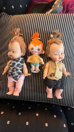 Bam Bam dolls & Flintstone Pebbles doll