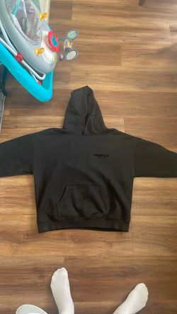 Black essential hoodie size large for a great price