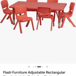 Adjustable Rectangular Plastic Activity Table Set Chairs