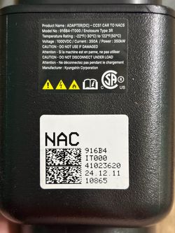 NACS to CCS EV Charger Adapter