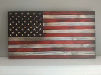 Handcrafted Wooden American Flag