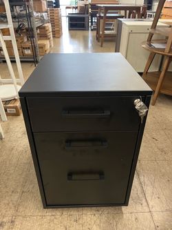 SONGMICS File Cabinet Office Filing 3 Draw Cabinet w/ Lock - Black