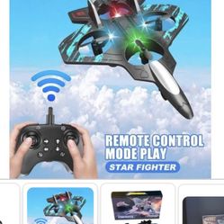 NEW Rc Foam Stunt Fighter Plane Drone 360 LED Lights & 3 Speeds Adjustable