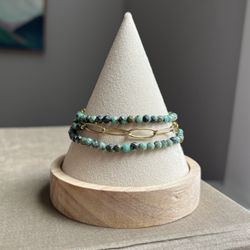 African Turquoise Convertible Bracelet To Necklace ( firm on price )