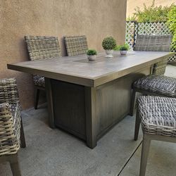 Dining Set with fire pit/outdoor Furniture/patio set/Cash Only