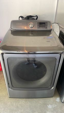 Samsung Front-Load Dryer Graphite Steel and washer