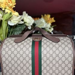 Gucci Ophidia GG Supreme Canvas Web Duffel Bag – Brown/Beige  🧳