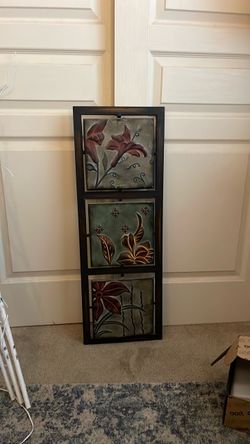 3-Panel Floral Metal Wall Art